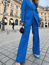 preiswerte Hosenanzüge für Mama-Hosenanzug Brautmutterkleid Elegant Einfach Hemdkragen Knöchellänge Polyester Langarm mit Einfarbig 2025