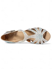 preiswerte Lateinamerikanische Schuhe-funkelnde Strass-Sandalen für Gesellschaftstanz – lateinamerikanische Salsa-Schuhe mit hohen Absätzen für Damen