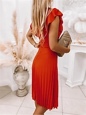 preiswerte Einfaches Kleid-Damen Mini Kleid A-Linien Kleid Blazer Kleid Arbeitskleid Cocktail Arbeit Reguläre Passform Grafik Ärmellos Rundhalsausschnitt Hellrosa Pink Rot Grün Sommer