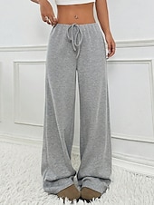 economico Pantaloni-Per donna Pantaloni Casual Lunghezza intera Naturale A righe Elasticizzato Casual Quotidiano Grigio chiaro Marrone e nero Blu cielo e Bianco Bianco / Rosa Estate
