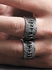 economico Accessori di Halloween-anello da uomo goth punk cucito - anello vintage in argento per motociclisti, rock e moda di Halloween