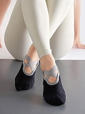 levne Dámské ponožky-„protiskluzové ponožky na jógu pro ženy – úchopové ponožky inspirované baletem s elastickými pásky, prodyšná bavlna, ideální pro pilates, barre, tanec a cvičení“