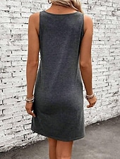 economico Abito della Festa della Mamma-Festa della mamma Per donna Mini Abito Abito a trapezio Abito Estivo Abito a spalle scoperte Casual Abiti semi formali Feste Quotidiano Ferie Vestibilità comoda Grafico Lettera Senza Maniche Collo a U
