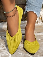 ieftine Pantofi Joși de Damă-pantofi cu vârf ascuțit flyknit pentru damă - pantofi ușori cu slip-on, pentru vară și pentru purtarea zilnică