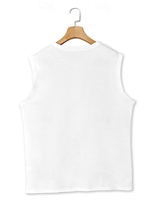 economico Canotte da palestra-Per uomo Canotta Maglietta smanicata Canottiera Maglietta senza maniche Senza Maniche Henley Estate Semplice Moda Muscolo All&#039;aperto Uscire Palestra Nero Bianco Verde militare Maglietta Top per Uomo