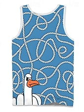 cheap Men&#039;s 3D Tank Tops-Men&#039;s Funny Duck T Shirt Vest Top Sleeveless T shirt 3D Print Crew Neck Round Shirt Vacation Casual Casual Hawaiian Holiday Red Blue Green Summer Spring Clothing Apparel S M L XL XXL XXXL