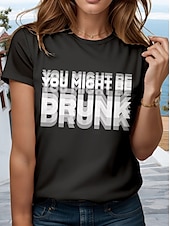 levne Humor &amp; Citáty tričko-Dámské Tričko Grafika Písmeno stylové Na běžné nošení Krátký rukáv Kulatý Běžné topy Denní Víkend Tisk Černá Fialová Armádní zelená Vodní modrá Léto Jaro