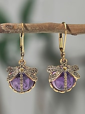 billige Øredobber for kvinner-intage dragonfly dangle øredobber for kvinner – gullbelagte boho drop-øreringer med blå glassperler, naturinspirerte smykker for uformelle, fest- og gaveanledninger