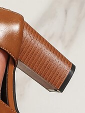 olcso Öltöny szandál-kortárs vaskos sarkú szandál - elegáns műbőr cipzár kivágással, tökéletes irodai és napi kirándulásokhoz