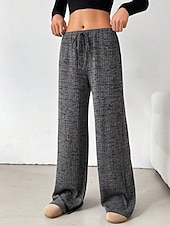 economico Pantaloni-Per donna Pantaloni Casual Lunghezza intera Naturale A righe Elasticizzato Casual Quotidiano Grigio chiaro Marrone e nero Blu cielo e Bianco Bianco / Rosa Estate