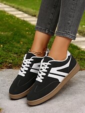 abordables Baskets femme-Baskets basses rétro jaunes pour femmes - Chaussures décontractées à lacets vintage, confortables au quotidien pour un style urbain et extérieur