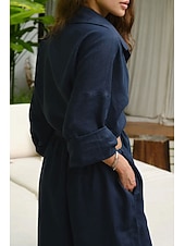 cheap Essential Faux Co-ord Sets-Women's Shirt Two Piece Sets Pants Sets Long Sleeve Shirt Collar Solid Color Dubbele Rij Knopen Fashion Basic Vacation Casual Daily White Red Dark Navy Summer Regular Fit