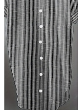 abordables concevoir des robes en coton et lin-Femmes Robe Midi Robes inspirées du lin Robe Chemise Robe en coton et lin Mode Basique Classique Quotidien Fête Week-end Coupe régulière Rayé manche longue Col de chemise Noir Rouge Été