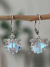 billige Øredobber for kvinner-intage dragonfly dangle øredobber for kvinner – gullbelagte boho drop-øreringer med blå glassperler, naturinspirerte smykker for uformelle, fest- og gaveanledninger
