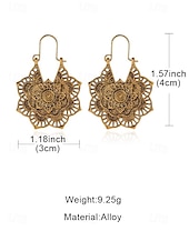 billige Øredobber for kvinner-bohemiske mandala-smykker – vintage-gullbelagte hulblomster-øreringer for kvinner, etniske statement-smykker for festivaler, fester og hverdagsbruk