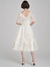 abordables Longueur du plancher-Robe A-Line En Sequins Brodée Bleue Robe de Mère de la Mariée Élégante Vintage Illusion Col Longueur Cheville Dentelle Manches Mi-longues