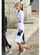 olcso 129,99 $ alatt-Ruházat anyja a menyasszonynak ruha elegáns vintage hétköznapi környakú tea hosszúságú nyújtható anyag hosszú ujjú masnikkal