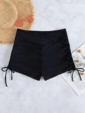 abordables Bas de bikini-Maillots de bain pour femmes boxer extensible maillot de bain taille haute vacances plage couleur unie sans manches