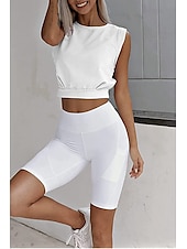 cheap Blouses &amp; Shirts-Women&#039;s Blouse Plain Casual Sleeveless Crew Neck Regular Tops Daily Holiday Going out Ruched Black White Army Green Summer