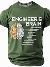 abordables Camisetas divertidas para hombres-Hombre Gracioso Ingeniero Camiseta Manga Corta Camiseta Impresión 3D Cuello Barco Camisa Moda Diario Calle Diario Negro Rojo Azul Piscina Verano Primavera Ropa S M L XL XXL XXXL