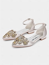 abordables Officiel-ballerines à bout pointu ornées de pierres précieuses vertes – chaussures de mariage et de soirée pour femmes de style vintage