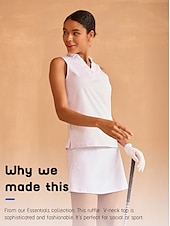 cheap Polos &amp; Quarterzips-Women&#039;s Golf Polo Shirt Baby blue Lake blue Black Sleeveless Top Ladies Golf Attire Clothes Outfits Wear Apparel