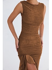 ieftine Rochii din chiffon-Pentru femei Rochii Midi Rochie de absolvire Rochie de Cocktail Rochie pentru invitata de nunta Rochie teacă Modă Modern În aer liber Absolvire Petrecere ceai Fit regulat Simplu Fără manșon Stil
