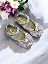 billige Blomsterjente-jenteglittersløyfe mary jane sko - glitrende rhinestone leiligheter for fester og bryllup