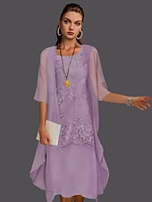 abordables Avec veste-Robe de mère de la mariée à deux pièces pour mariage à la plage invitée de mariage élégant col en V longueur thé chiffon dentelle sans manches vestes avec appliqués 2025 taille personnalisée gratuite