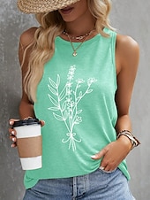 ieftine Tricou fără mâneci cu umor și citate-Pentru femei Camisole Tank Top Grafic Scrisă Stilat Casual Fără manșon Stil Nautic Topuri obișnuite Zilnic Imprimeu Alb Roz Îmbujorat Portocaliu Trifoi Vară