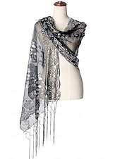 preiswerte Schals &amp; Umhänge-Retro Vintage Goldene Zwanziger 1920er Schal Wickeln Schals Der große Gatsby Flapper-Mädchen Pailletten Quastenfransen Damen Karneval Hochzeit Abendgesellschaft Maskerade Erwachsene Schal