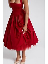 ieftine Rochii de absolvire-Pentru femei Rochii Midi Rochie albă Rochie de absolvire Modă Modern Zi de Naștere Concediu Absolvire Fit regulat Simplu Fără manșon Gâtul halter Negru Alb Roșu-aprins Vară
