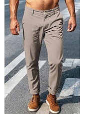 economico Chino-pantaloni cargo da uomo elastico in vita tasche multiple pantaloni a tutta lunghezza casual anelastico tinta unita sport all&#039;aria aperta vita media verde militare nero kaki blu navy s m l xl xxl