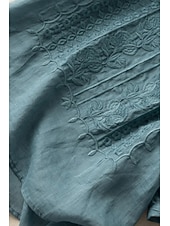 preiswerte Wesentliche Falsche Hemden-Damen Hemd Bluse Kunstbaumwollleinen Netz Einfach Modern Halbarm Rundhalsausschnitt Normale Oberteile Täglich Ferien Ausgehen Blau Weiß Gelb Purpur Khaki Sommer