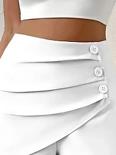 billige Shorts-Kvinners Shorts Chinos Motemote Gateklær Korte Høy Midje Enkel Komfortabel Myk Behagelig Mikro-elastisk Utendørs Gate Kamel Svart Hvit Grønn Sommer Vår Regulerer Passform