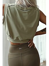 cheap Blouses &amp; Shirts-Women&#039;s Blouse Plain Casual Sleeveless Crew Neck Regular Tops Daily Holiday Going out Ruched Black White Army Green Summer