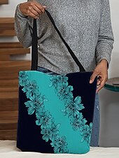 economico Borsette e borse tote-&quot;borsa tote floreale per donna – elegante borsa di grande capienza con motivo floreale nero e rosa, perfetta per lo shopping, i viaggi e l&#039;uso quotidiano&quot;