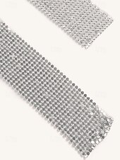 billiga Halsdukar för kvinnor-chokerhalsduk i silver strass för kvinnor – gnistrande statement-halsband för fester, nattklubbar och festivalkläder