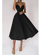 abordables Robes de Diplôme-Femmes Robe Midi Robe Blanche Robe de remise des diplômes Robe Nuisette Mode Anniversaire Remise des Diplômes Sortir Coupe régulière Uni Sans manches Bretelles spaghetti Noir Blanche Rouge Vert Été