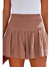 ieftine Pantaloni scurți din bumbac in-Pentru femei Pantaloni scurți inspirați din in Pantaloni Scurți Pantaloni Șic Stradă Casual Scurt Natural Simplu Talie elastică Confortabil Exterior Comfortabil Stradă Purtare Zilnică Migdală Gri