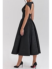 economico Abiti casual bianchi-Per donna Abito Midi Abito Bianco Moda Moderno Compleanno Laurea Data Vestibilità regolare Semplice Senza Maniche Girocollo Nero Grigio chiaro Beige Estate