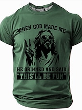 ieftine Tricouri cu credință-Paște Bărbați Iisus Tricou Manșon scurt Tricou Tipărire 3D Stil Nautic Cămașă Designer Casual Petrecere Concediu Roșu-aprins Trifoi Gri Vară Primăvară Îmbrăcăminte S M L XL XXL XXXL