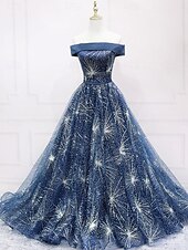 ieftine Rochii de Banchet-Rochie de bal A-Line Rochie de Quinceanera Elegantă Rochie pentru nuntă Invitat la nuntă Lungime până la podea Fără mâneci Pe umeri Poliester Fără spate cu pliseuri și paiete