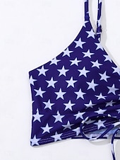 billiga Bikiniset-Kvinnors Baddräkter Bikini 2 Delad Cheeky Baddräkt Rygglös Slim Semester Strandkläder Flagga V Nack Ärmlös Baddräkter