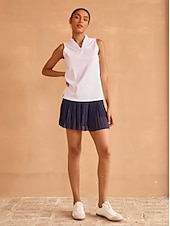 cheap Polos &amp; Quarterzips-Women&#039;s Golf Polo Shirt Baby blue Lake blue Black Sleeveless Top Ladies Golf Attire Clothes Outfits Wear Apparel