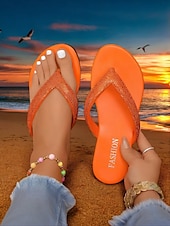 olcso Nyári szandálok-női strasszokkal díszített flip flop szandál – stílusos és kényelmes alkalmi szandál nyárra, strandra és nyaralásra