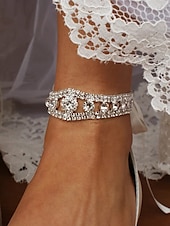 economico Casuale-ballerine da donna a punta color avorio con cinturino alla caviglia con strass – ballerine chic per appuntamenti serali e matrimoni