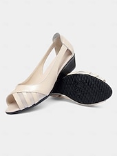 preiswerte Kleidungs-Sandalen-graue Peep-Toe-Keilsandaletten – bequeme lässige Sommerschuhe für Damen