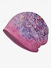 baratos Chapéus Femininos-gorro leve e respirável para mulheres – boné folgado com estampa floral, chapéu elástico macio, pode ser usado como polaina de pescoço para uso casual, ao ar livre e quimio