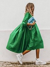 cheap T shirt Dresses-Women&#039;s Plus Size Midi Dress Casual Dress Summer Dress Classic Vacation Daily Holiday Loose Fit Leaf Short Sleeve Crew Neck Black Red Green Summer